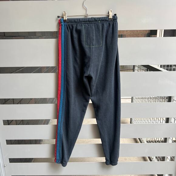 Aviator Nation Charcoal Neon Rainbow 5 Stripe Sweatpants Size XS - Picture 3 of 7